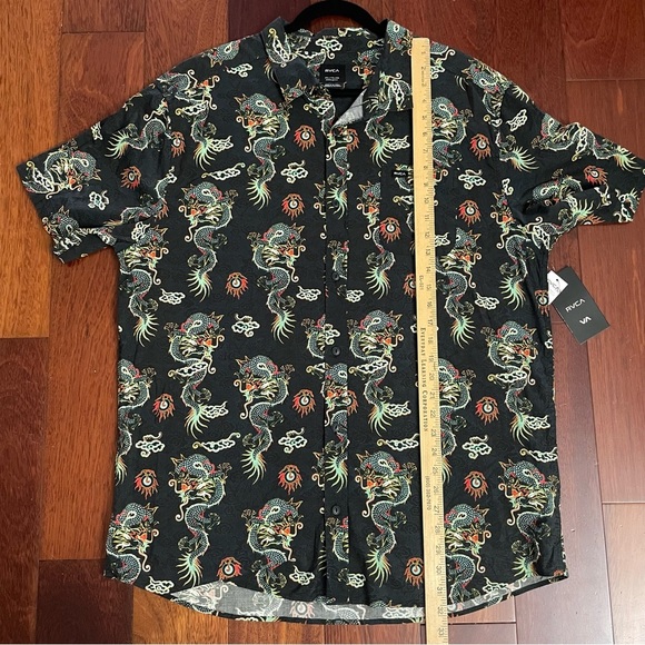 RVCA Neon Dragon Button Up Shirt Asian Artsy B18  Men's Sz XXL NWT B18 - Picture 12 of 13